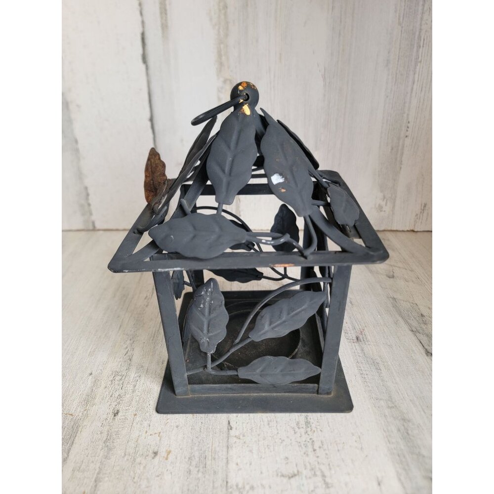 Black leaf‎ AS IS metal candle holder unique home decor Halloween